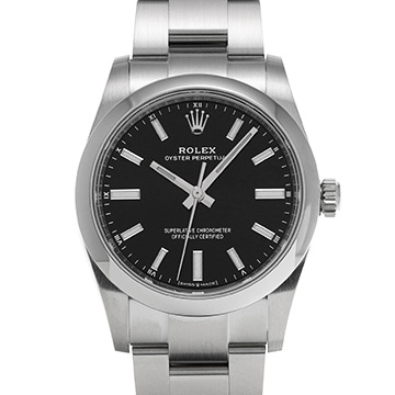 ロレックス オイスターパーペチュアル 34 124200 ブラック ユニセックス 時計 【中古】【wristwatch】