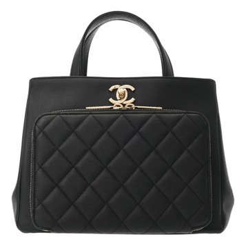 シャネル マトラッセ ビジネスアフィニティ  ブラック A93750 キャビアスキン レディース バッグ 【中古】【bag】