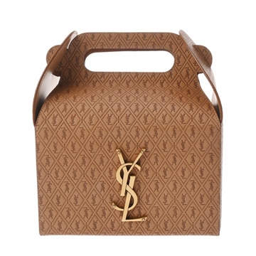 サンローラン モノグラム テイクアウェイ ボックス ダスティヴィンテージブラウンゴールド YSL732657.0323 ベジタブルタンニンレザー レディース バッグ 【中古】【bag】