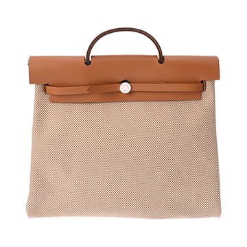 エルメス エールバッグ ジップ MM 2WAY エクリュ/ゴールド トワルGM/バッシュハンター ユニセックス バッグ 【中古】【bag】