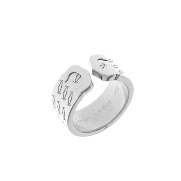 カルティエ C2リング 2000年クリスマス限定 #48 シルバー K18ホワイトゴールド WG レディース ジュエリー 【中古】【jewelry】
