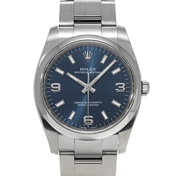 ロレックス オイスターパーペチュアル 114200 ブルー メンズ 時計 【中古】【wristwatch】