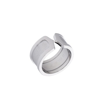 カルティエ C2リング ワイド #51 シルバー K18ホウイトゴールド WG レディース ジュエリー 【中古】【jewelry】