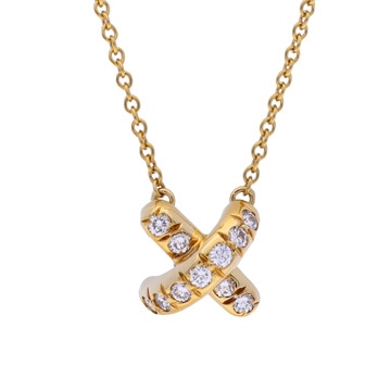 ティファニー クロスステッチ ネックレス ゴールド K18イエローゴールド YG レディース ジュエリー 【中古】【jewelry】