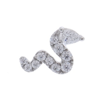 チャー スネーク ピンブローチ シルバー Pt950プラチナ レディース ジュエリー 【中古】【jewelry】