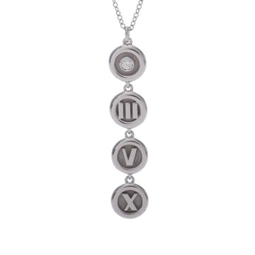 ティファニー アトラスラウンド ネックレス 4モチーフ シルバー K18ホワイトゴールド WG レディース ジュエリー 【中古】【jewelry】
