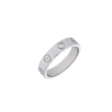 カルティエ ミニラブリング #48 1PD シルバー K18ホワイトゴールド WG レディース ジュエリー 【中古】【jewelry】