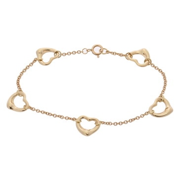 ティファニー オープンハート ブレスレット 5モチーフ ゴールド K18イエローゴールド YG レディース ジュエリー 【中古】【jewelry】