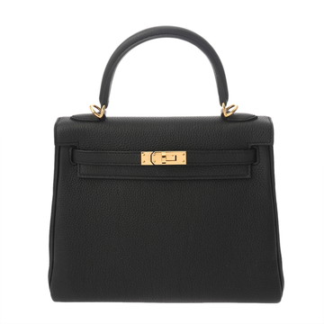 エルメス ケリー 25 内縫い 2WAY   ブラック トゴ レディース バッグ 【中古】【bag】