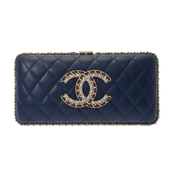 シャネル マトラッセ チェーンクラッチ ブルー AP2708 ラムスキン レディース バッグ 【中古】【bag】