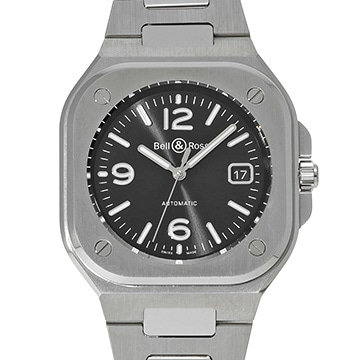 ベル＆ロス BR 05 ブラックスチール BR05A-BL-ST/SRB ブラック メンズ 時計 【中古】【wristwatch】