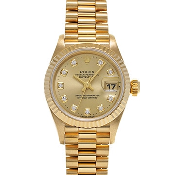 ロレックス デイトジャスト 69178G シャンパン/ダイヤモンド レディース 時計 【中古】【wristwatch】
