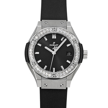 ウブロ クラシック フュージョン チタニウム 591.NX.1470.RX.1204 ブラック レディース 時計 【中古】【wristwatch】