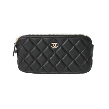 シャネル マトラッセ チェーンウォレット  ブラック A82527 ラムスキン レディース バッグ 【中古】【bag】