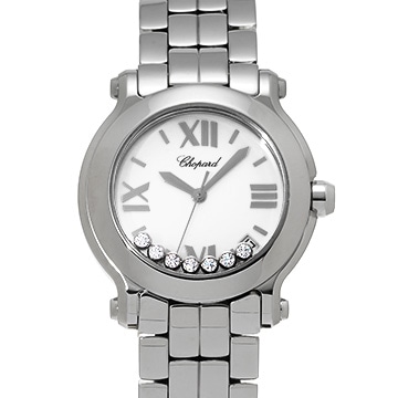 ショパール ハッピースポーツ 278477-3001 ホワイト/ダイヤモンド レディース 時計 【中古】【wristwatch】