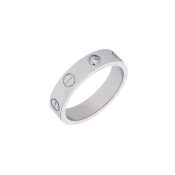 カルティエ ミニラブリング #47 1PD シルバー K18ホワイトゴールド WG レディース ジュエリー 【中古】【jewelry】