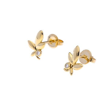 ティファニー オリーブリーフピアス ゴールド K18イエローゴールド YG レディース ジュエリー 【中古】【jewelry】