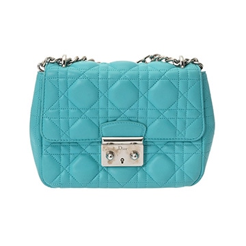 ディオール カナージュ Miss Dior フラップバッグ ターコイズブルー ラムスキン レディース バッグ 【中古】【bag】