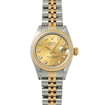 ロレックス デイトジャスト 69173G シャンパン/ダイヤモンド レディース 時計 【中古】【wristwatch】