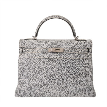 エルメス ケリー 32 内縫い ダルメシアン ブッフルスキッパー レディース バッグ 【中古】【bag】