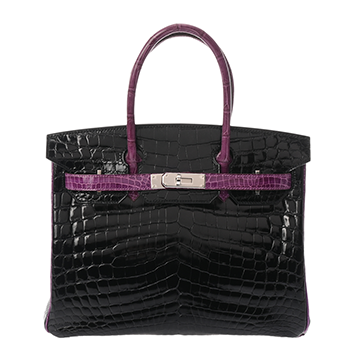 エルメス バーキン 30 ブラック/パープル ニロティカスリセ レディース バッグ 【中古】【bag】
