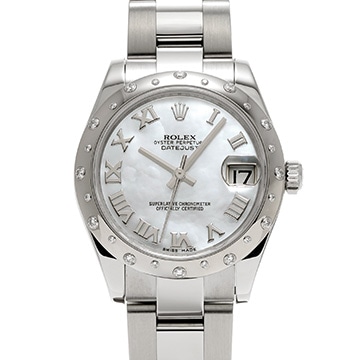 ロレックス デイトジャスト 178344NR ホワイトシェル ユニセックス 時計 【中古】【wristwatch】