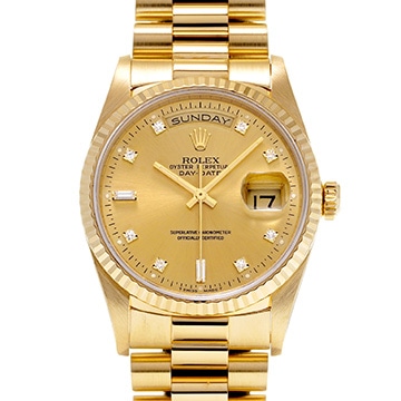 ロレックス デイデイト 18238A シャンパン/ダイヤモンド メンズ 時計 【中古】【wristwatch】