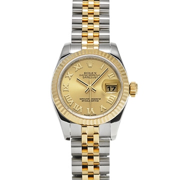 ロレックス デイトジャスト 26 179173 シャンパン レディース 時計 【中古】【wristwatch】