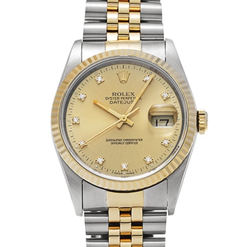 ロレックス デイトジャスト 16233G シャンパン/ダイヤモンド メンズ 時計 【中古】【wristwatch】