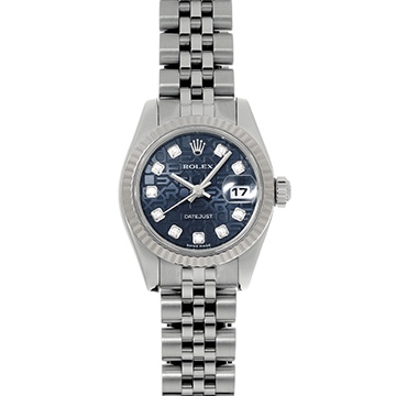 ロレックス デイトジャスト 179174G ブルーコンピュータ/ダイヤモンド レディース 時計 【中古】【wristwatch】