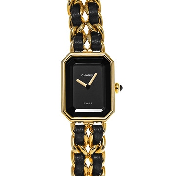 シャネル プルミエール L H0001 ブラック レディース 時計 【中古】【wristwatch】