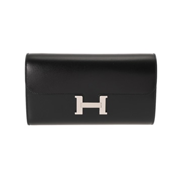 エルメス コンスタンスロング トゥーゴー ブラック ボックスカーフ ユニセックス 財布 【未使用】【purse】
