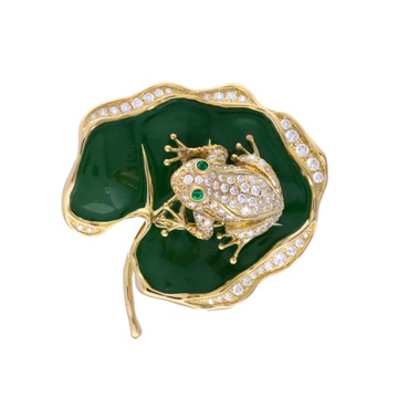 ウォルサム カエルモチーフ ブローチ ゴールド K18イエローゴールド YG レディース ジュエリー 【中古】【jewelry】