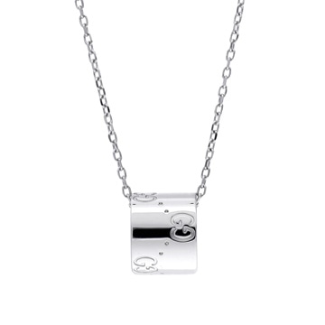 グッチ アイコン ネックレス シルバー K18ホワイトゴールド WG レディース ジュエリー 【中古】【jewelry】