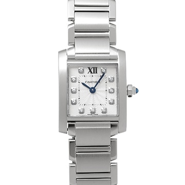 カルティエ タンク フランセーズ SM WE110006 シルバー/ダイヤモンド レディース 時計 【中古】【wristwatch】