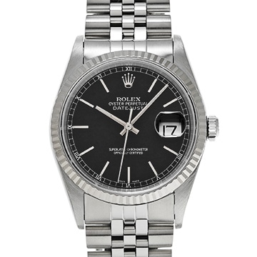 ロレックス デイトジャスト 16234 ブラック メンズ 時計 【中古】【wristwatch】