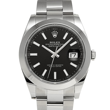 ロレックス デイトジャスト 41 126300 ブライトブラック メンズ 時計 【中古】【wristwatch】