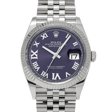 ロレックス デイトジャスト 36 126234 オーベルジーヌ/ダイヤモンド メンズ 時計 【中古】【wristwatch】