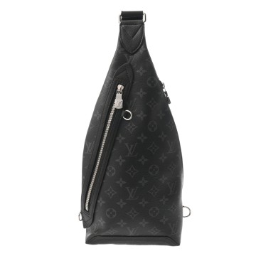 ルイ ヴィトン タイガラマ デュオスリングバッグ ブラック/グレー M30936 レザー メンズ バッグ 【中古】【bag】