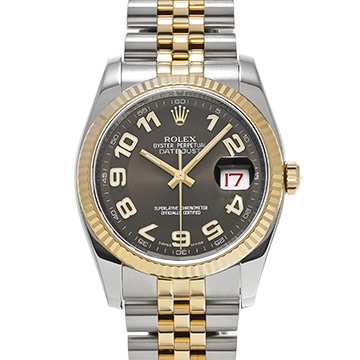 ロレックス デイトジャスト 116233 イエローゴールドブラウン メンズ 時計 【中古】【wristwatch】