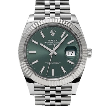 ロレックス デイトジャスト 41 126334 ミントグリーン メンズ 時計 【中古】【wristwatch】
