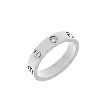 カルティエ ミニラブリング #50 1PD シルバー K18ホワイトゴールド WG レディース ジュエリー 【中古】【jewelry】