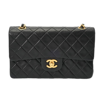 シャネル マトラッセ WフラップWチェーンショルダー 23 ブラック A01113 ラムスキン レディース バッグ 【中古】【bag】