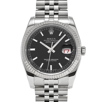 ロレックス デイトジャスト 116234 ブラック メンズ 時計 【中古】【wristwatch】