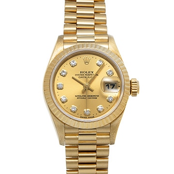 ロレックス デイトジャスト 69178G シャンパン/ダイヤモンド レディース 時計 【中古】【wristwatch】