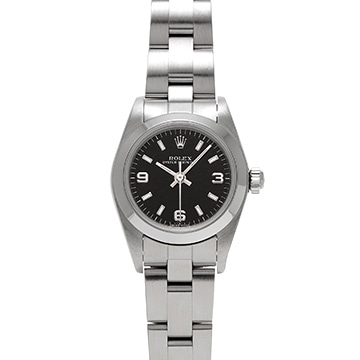ロレックス オイスターパーペチュアル 76080 ブラック レディース 時計 【中古】【wristwatch】