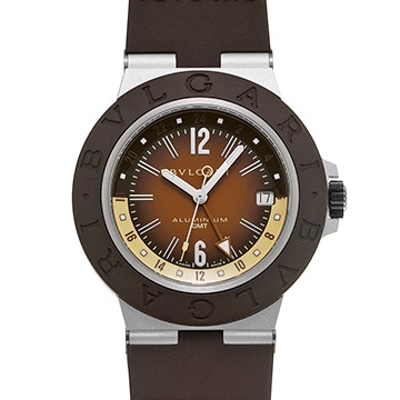 ブルガリ アルミニウム GMT フェンダー 104117 ブラウン メンズ 時計 【中古】【wristwatch】