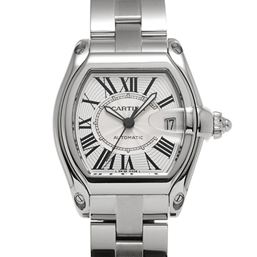 カルティエ ロードスター LM W62025V3  シルバー メンズ 時計 【中古】【wristwatch】