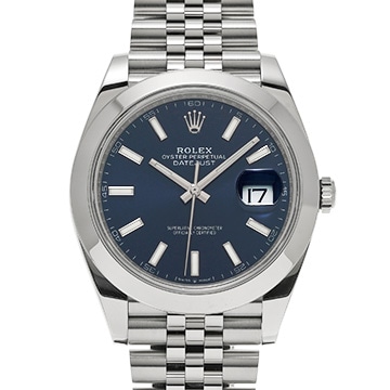 ロレックス デイトジャスト 41 126300 ブライトブルー メンズ 時計 【中古】【wristwatch】