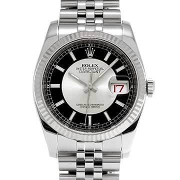 ロレックス デイトジャスト 36 116234 ブラック/シルバー メンズ 時計 【中古】【wristwatch】